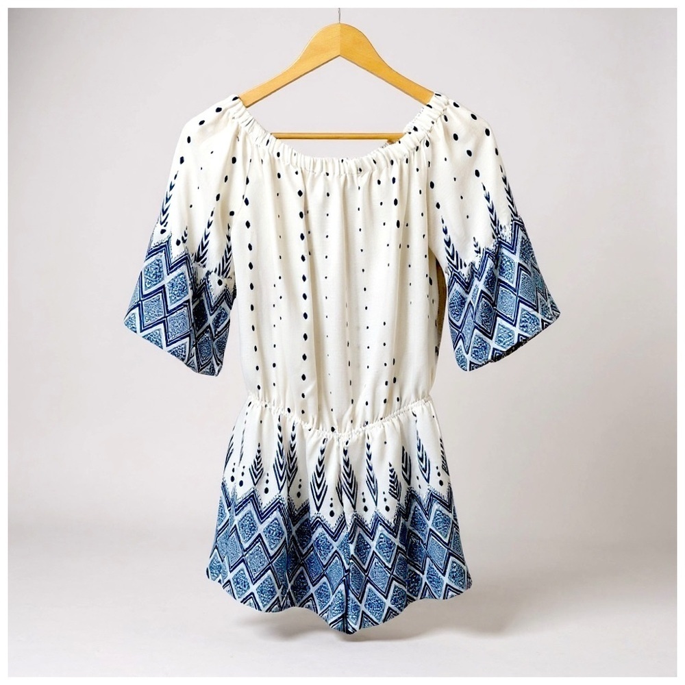 Collective Concepts Women’s 3/4 Sleeve Above-the-Knee Dress. Blue, White. XS - Picture 4 of 15